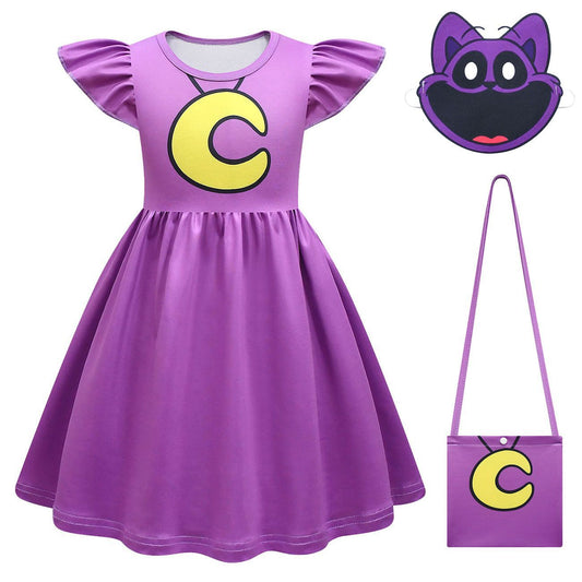 Kids Catnap Costume Girls Catnap Cosplay Dress Mask and Bag