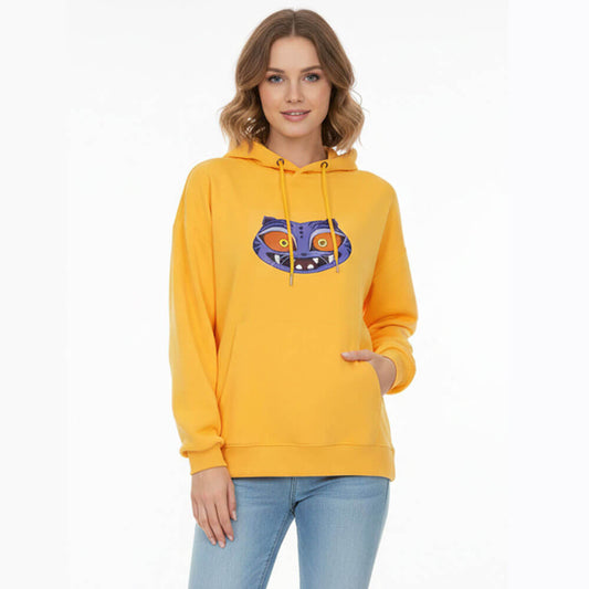 Yellow Zoey Hoodie Derpy Tiger Pullover K-Pop Demon Hunters Zoey Cosplay Sweatshirt