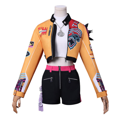 KPop Demon Hunters Rumi Costume Yellow Jacket Shorts Deluxe Full Set