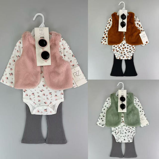 Baby Vest 4-Pack - White Onesie Set for Boys & Girls (3M-12M)