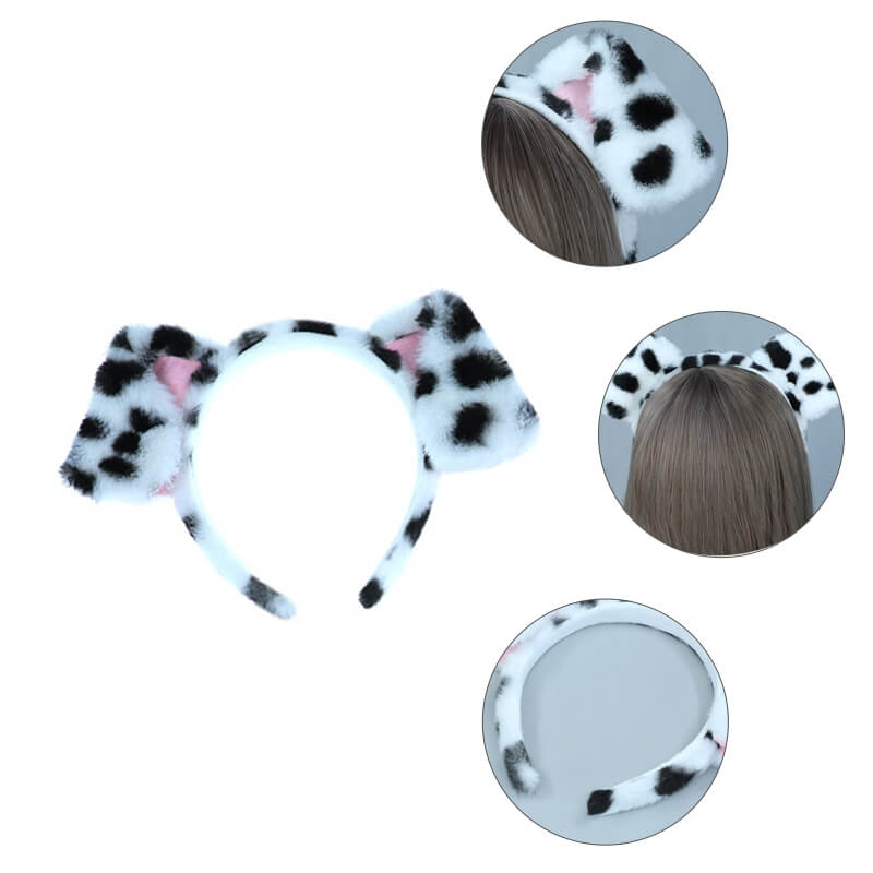 Girls Head Band with Dog Ears Women Fluffy Hair Band Soft Hair Ties